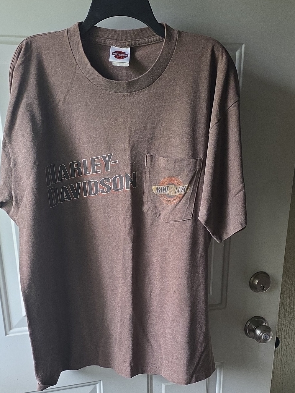 Harley-Davidson Brown Short Sleeve Graphic Pocket Tee